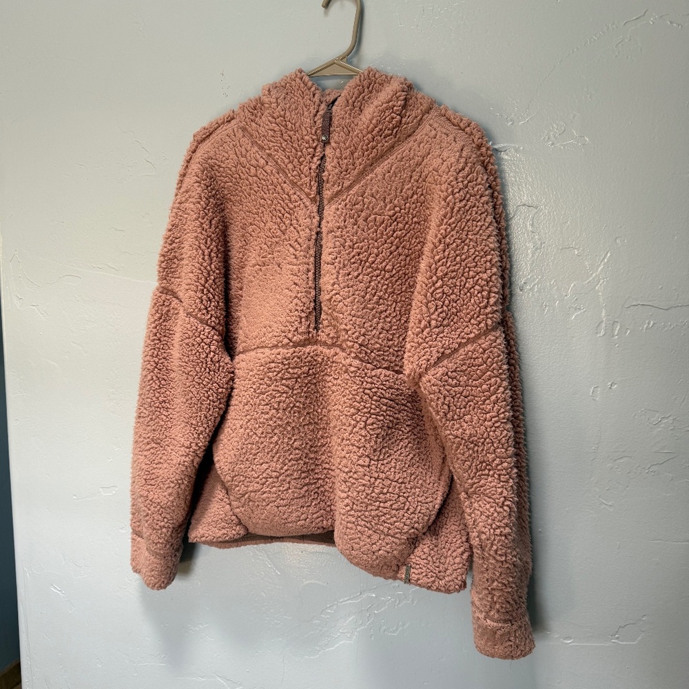 Prana Perma Frost 1/2 Zip Lined Hoodie – Rose Mauve – Size Large